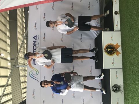 Three medalists on the podium at Pictona in Holly Hill, FL